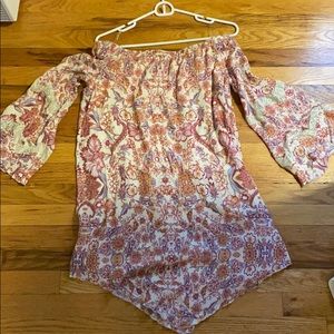 Floral off the shoulder dress midi length